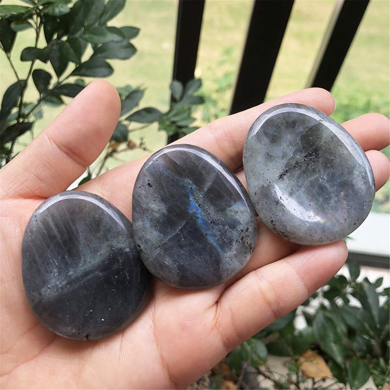 Fekuar Natural Moonstone Crystal Thumb Worry Stone, Hand Carved Healing Crystal Teardrop Pocket Worry Stones for Anxiety Stress Relief Meditation - Image 4